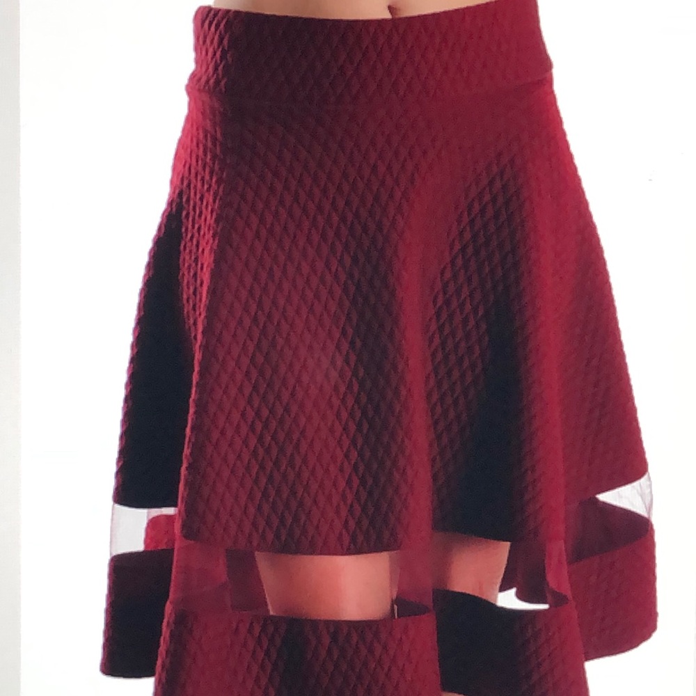 👚 Quilted and mesh A-line skirt